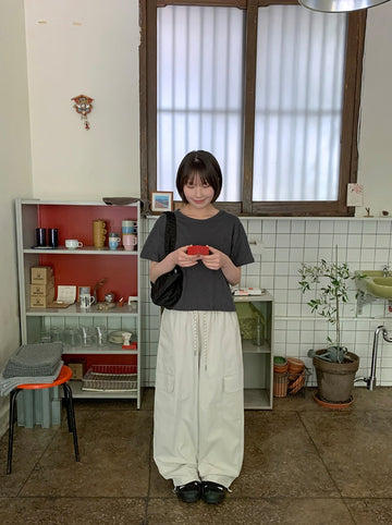 Heyou Summer Banding Wide Cargo Pants